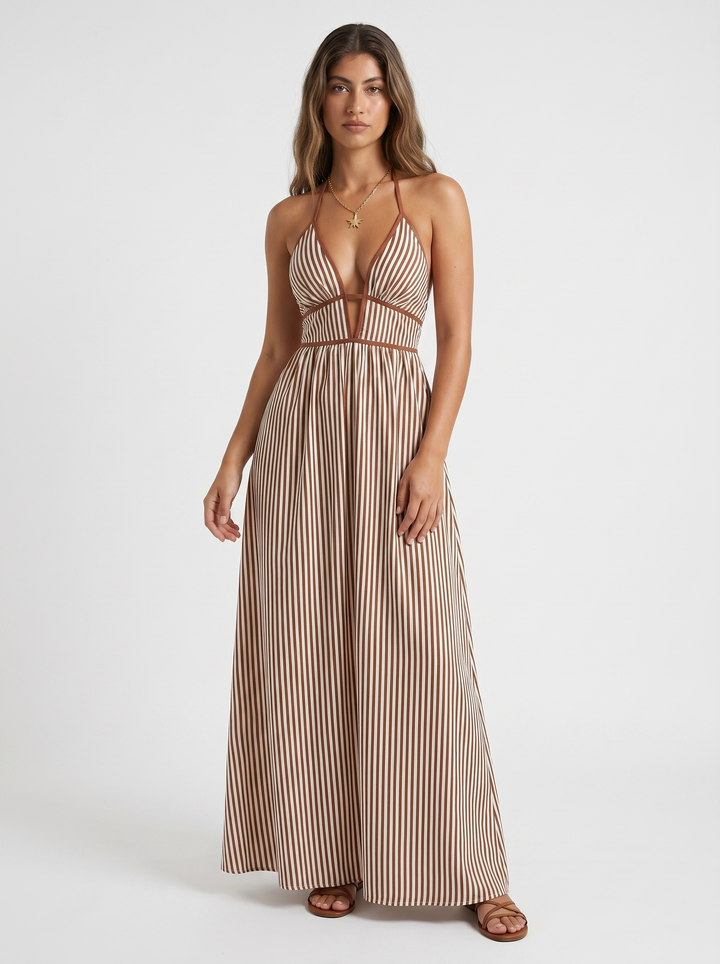 Lilliet - Maxivestido escultural con escote halter