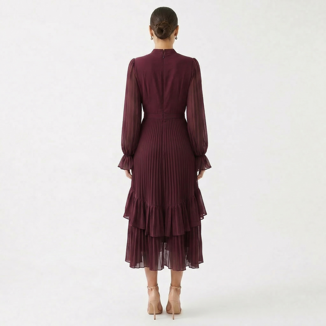 Kiana - Vestido de noche plisado y escultural