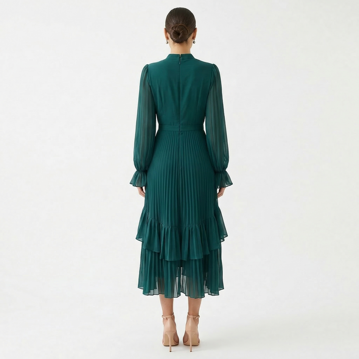 Kiana - Vestido de noche plisado y escultural
