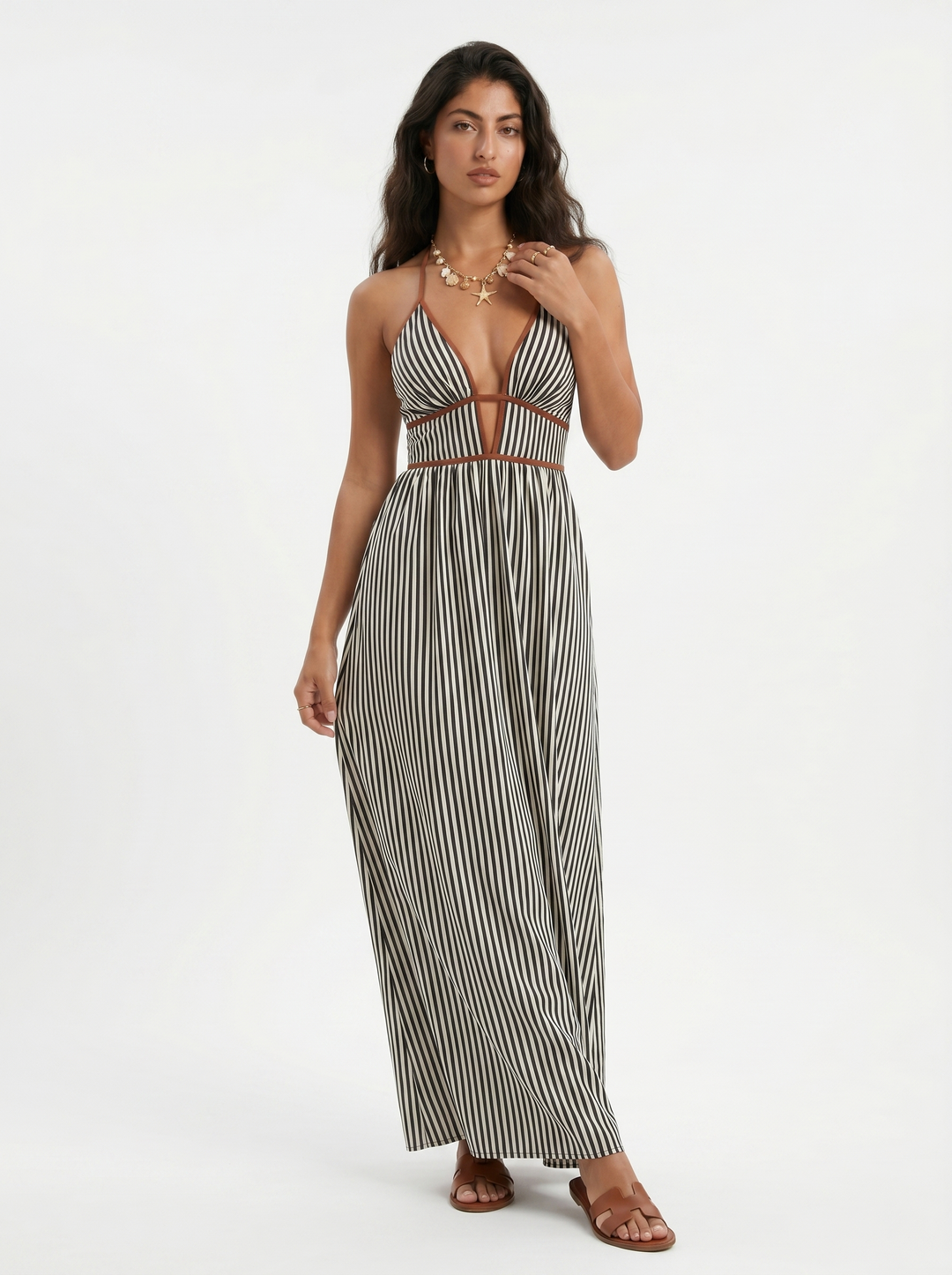 Lilliet - Maxivestido escultural con escote halter