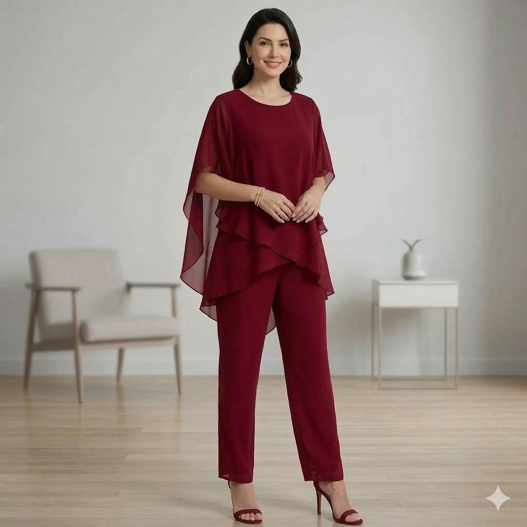 Jessenia - Conjunto en capas de túnica y pantalón