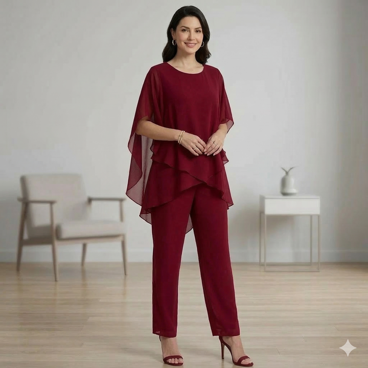Jessenia - Conjunto en capas de túnica y pantalón