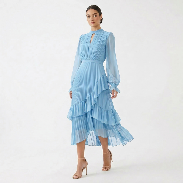 Kiana - Vestido de noche plisado y escultural