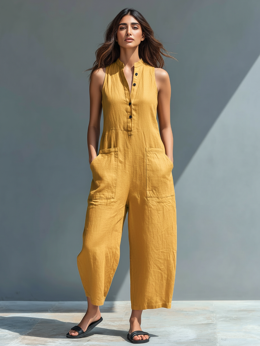 Zeria - Jumpsuit de lino fluido