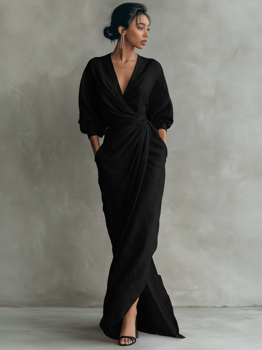 Ariana - Vestido maxi de lino elegante