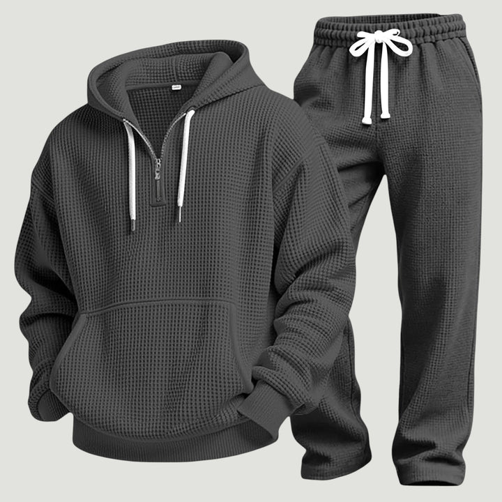 Osric - Conjunto de sudadera en tejido waffle y pantalón jogger