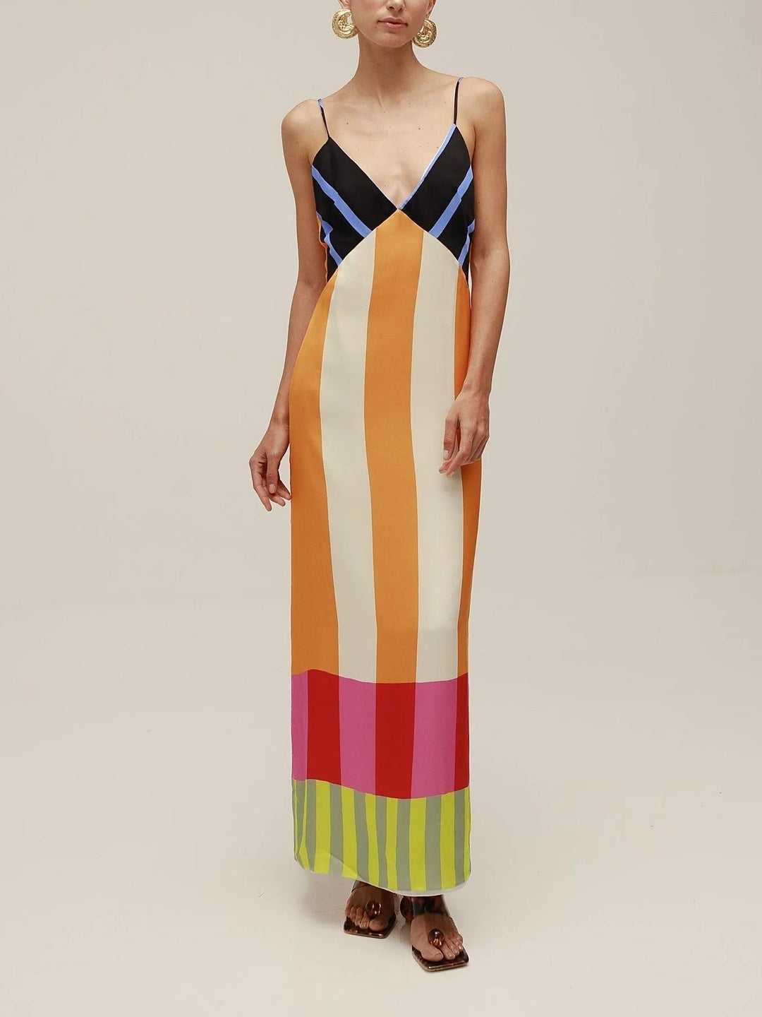 Norisse - Vestido veraniego a rayas de tacto suave