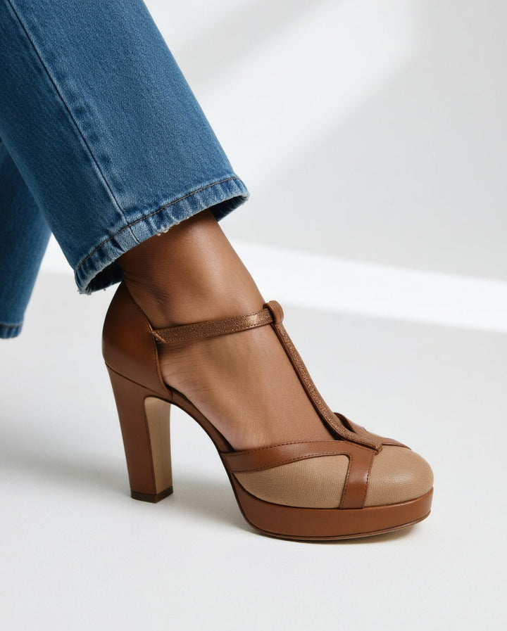 Celandra - Zapatos de tacón ergonómicos con correa