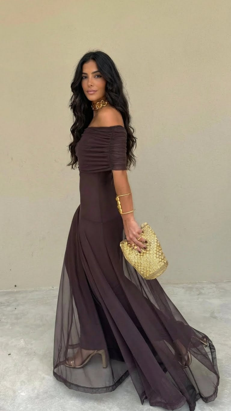 Zailyre - Vestido con escote Bardot, suave al tacto