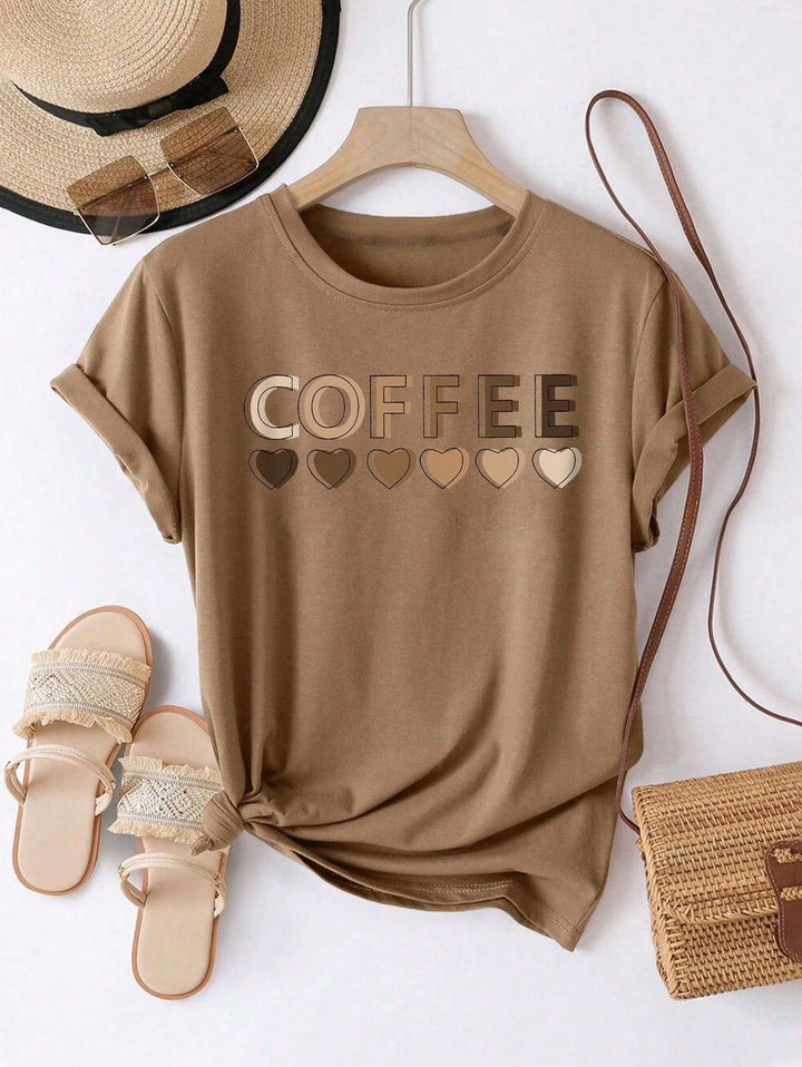 Sarai - Playera gráfica Corazón de Café