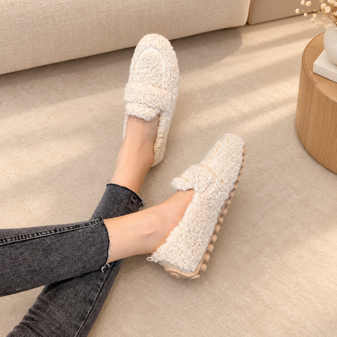 Avina - Pantuflas de felpa con suela antiderrapante