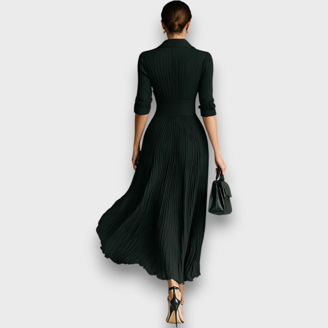 Miryn - Vestido maxi plisado elegante