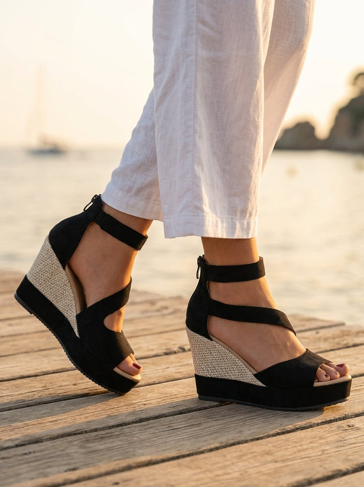 Eluned - Sandalias de cuña acolchadas