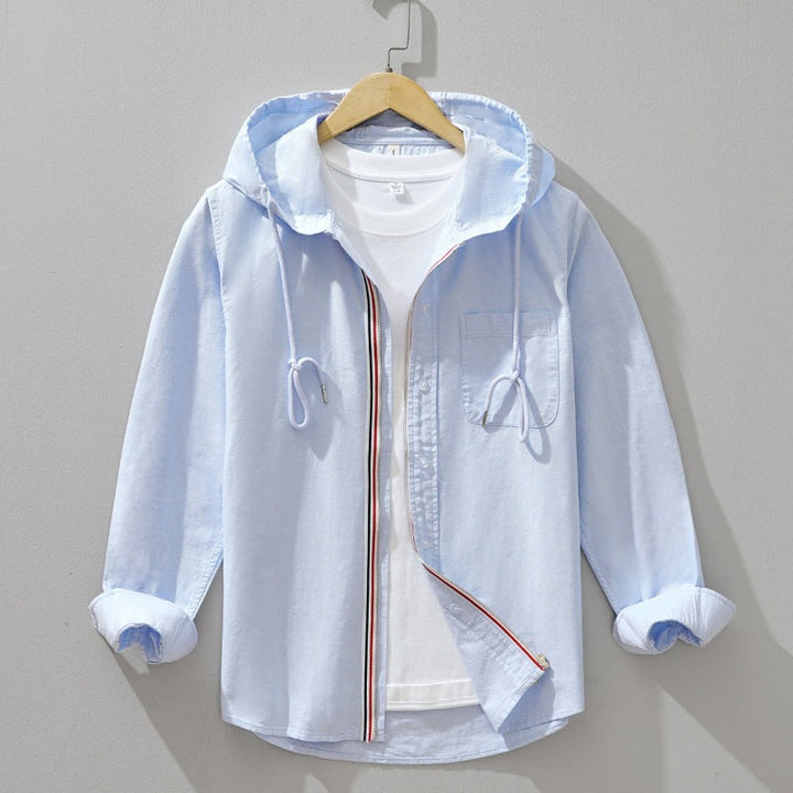 Jexon - Camisa de lino ligero con capucha