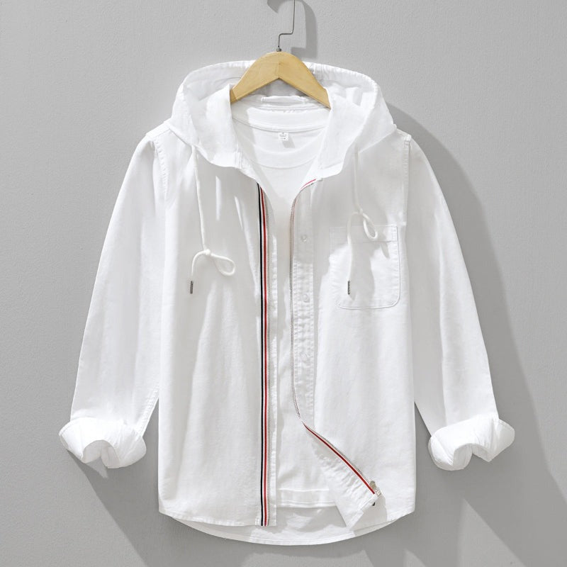 Jexon - Camisa de lino ligero con capucha