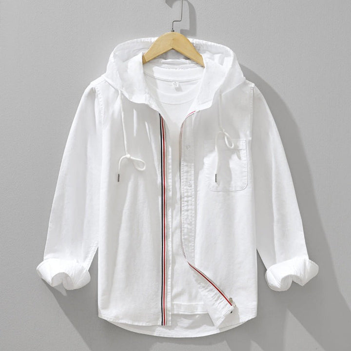 Jexon - Camisa de lino ligero con capucha