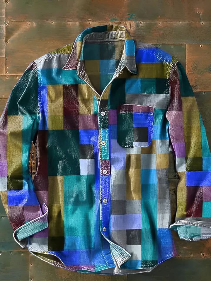 Jorvik - Camisa de patchwork suave al tacto