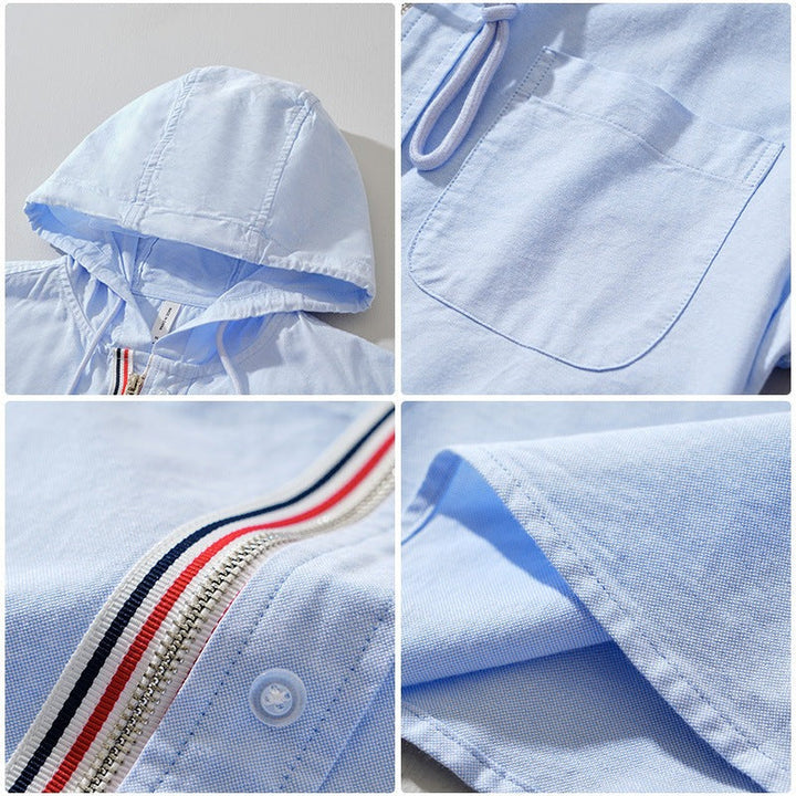 Jexon - Camisa de lino ligero con capucha