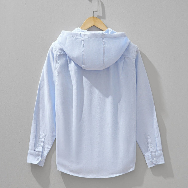 Jexon - Camisa de lino ligero con capucha