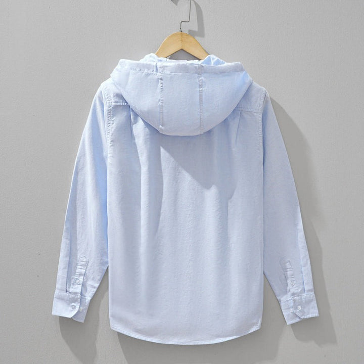 Jexon - Camisa de lino ligero con capucha