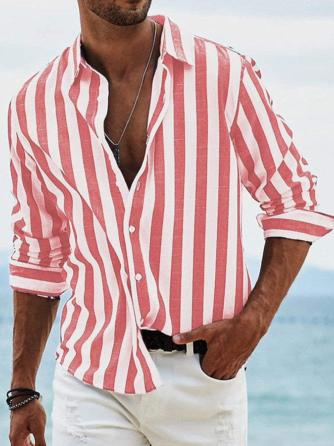Ilias - Camisa de rayas entallada premium