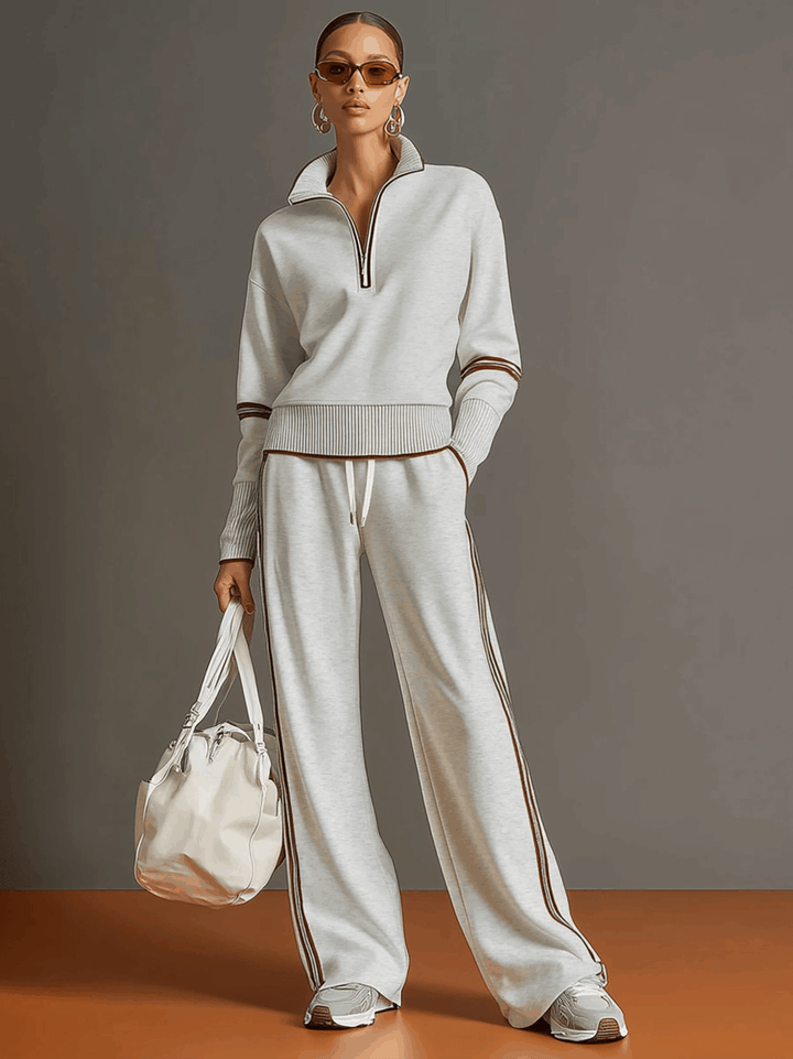 Ovia - Conjunto de dos piezas con pantalón de pierna ancha y tacto suave