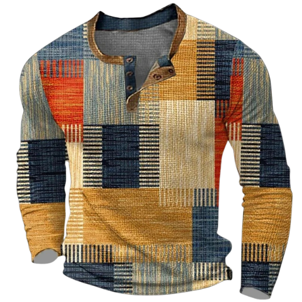 Zayden - Camisa de patchwork suave al tacto