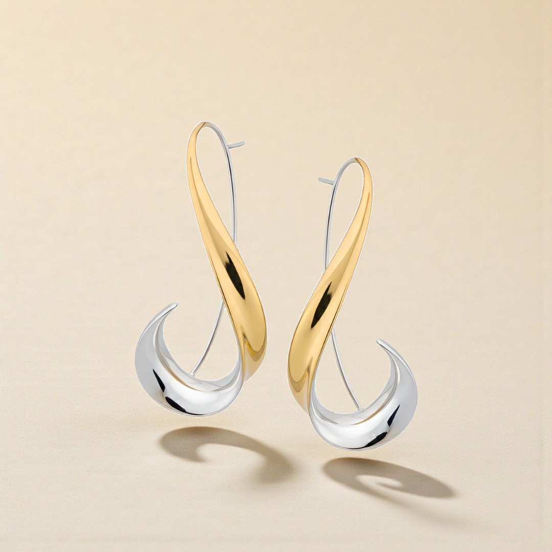 Norali - Aretes colgantes elegantes bicolores