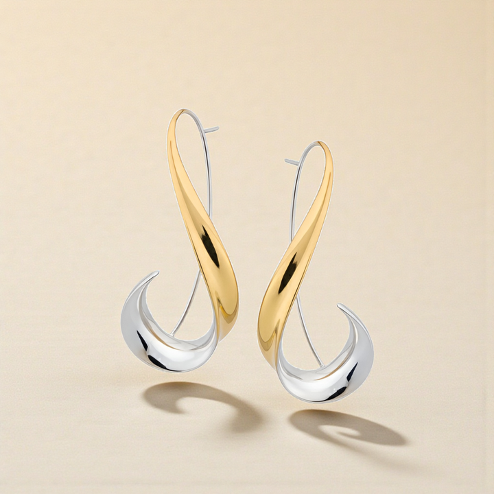 Norali - Aretes colgantes elegantes bicolores