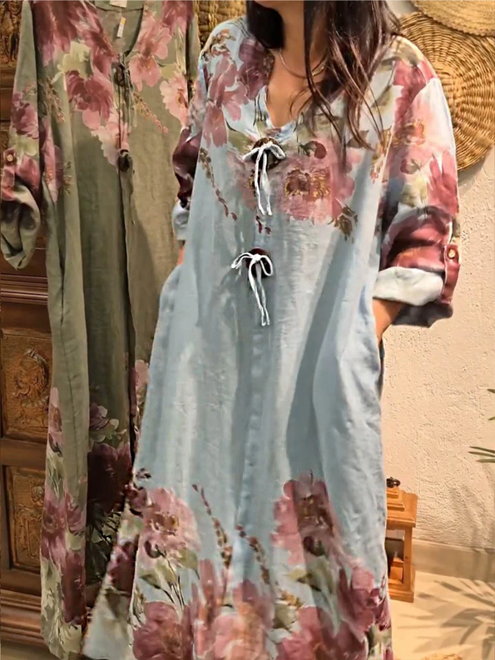 Tirenae - Vestido floral de tacto suave