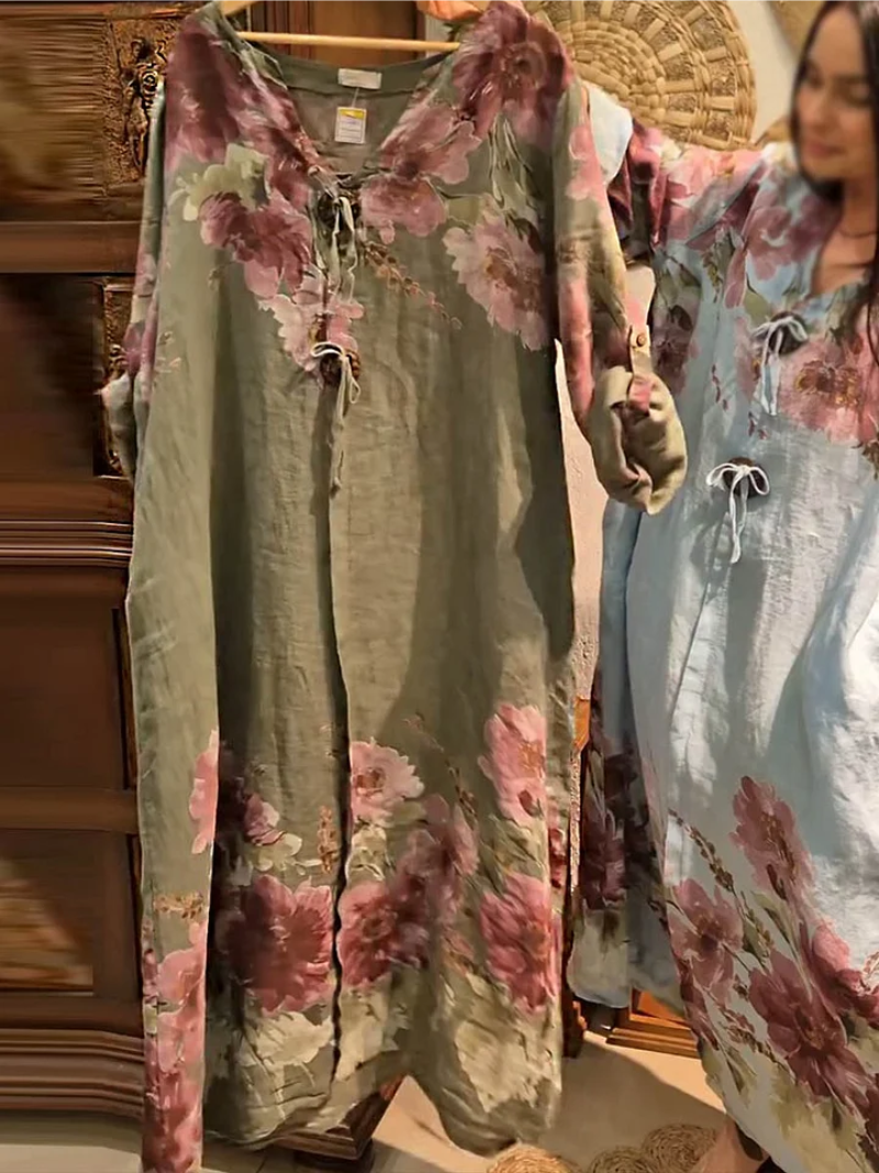 Tirenae - Vestido floral de tacto suave