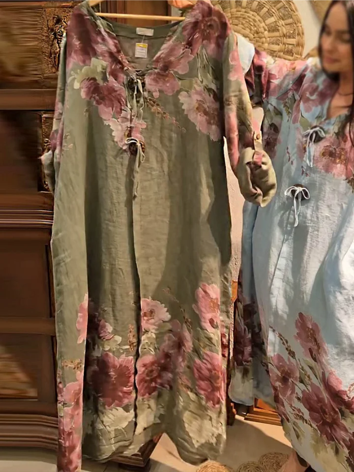 Tirenae - Vestido floral de tacto suave
