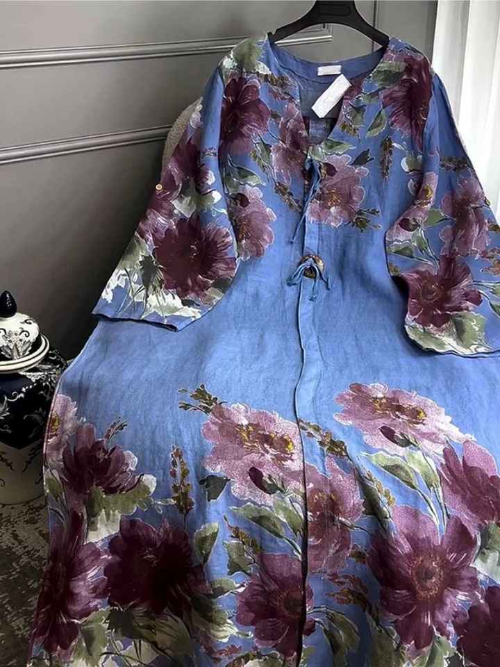 Tirenae - Vestido floral de tacto suave