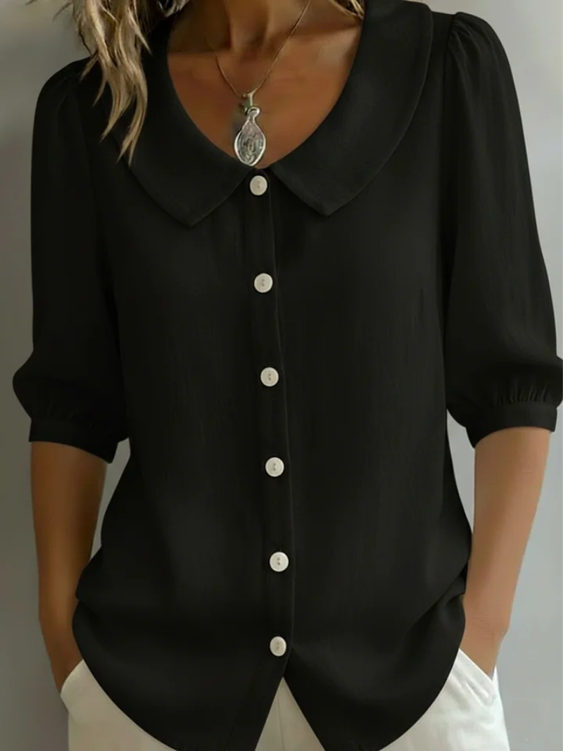 Velise - Blusa abotonada al frente y suave al tacto