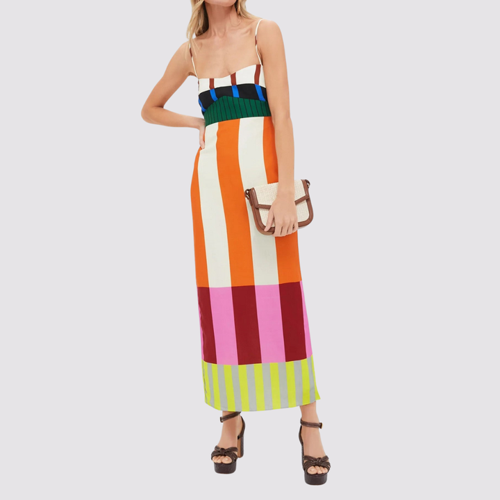 Norisse - Vestido veraniego a rayas de tacto suave