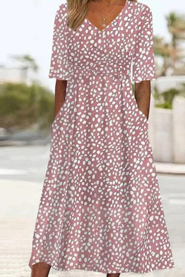 Corisande - Vestido midi con estampado de lunares y tacto suave