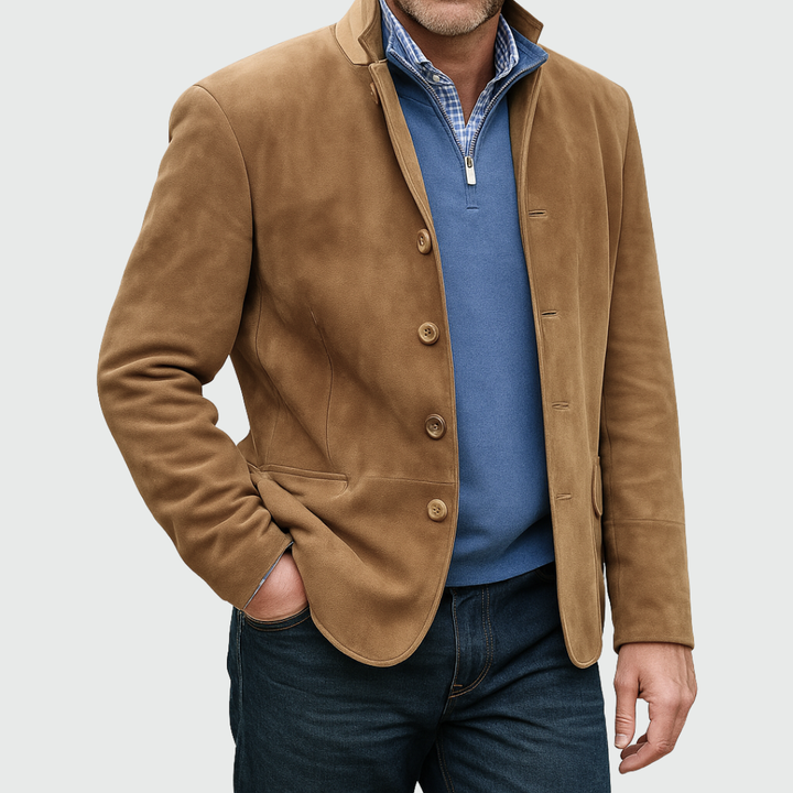 Aberley - Chaqueta suave al tacto con botón al frente