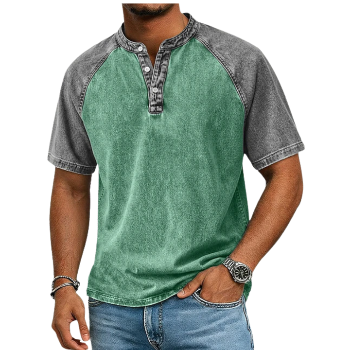 Edgehill - Playera Henley con lavado vintage