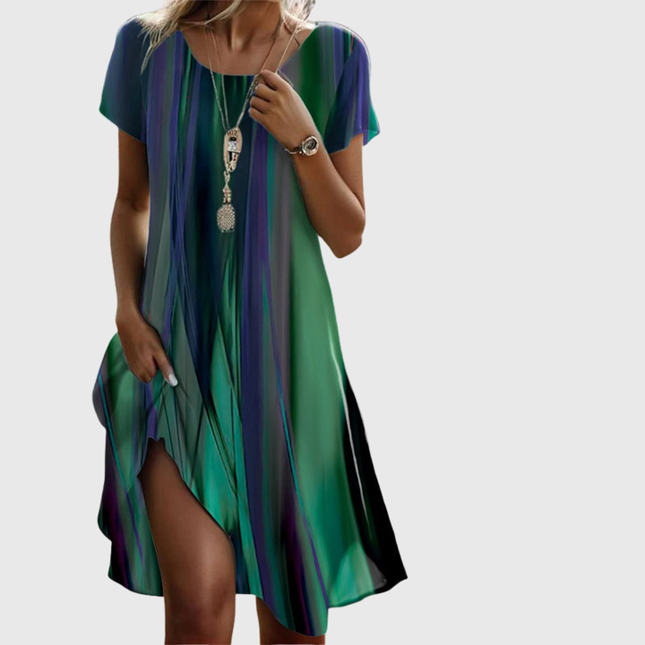 Xylira - Vestido midi vaporoso con efecto degradé