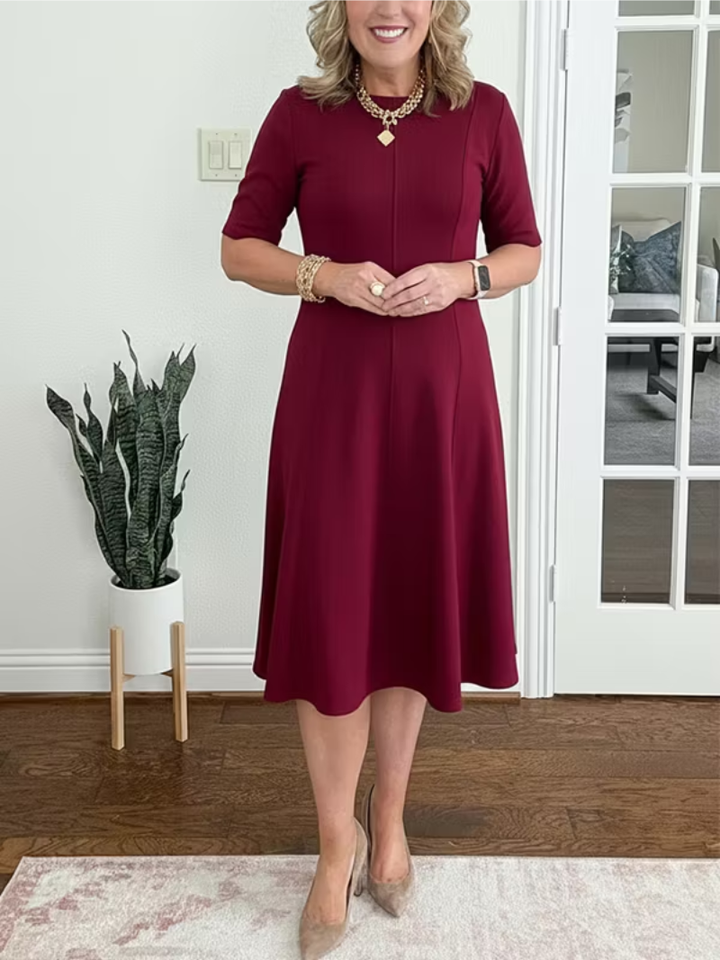 Ivanelle - Vestido midi de tacto suave