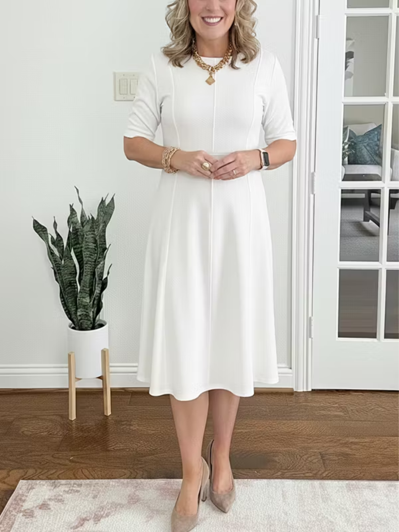 Ivanelle - Vestido midi de tacto suave