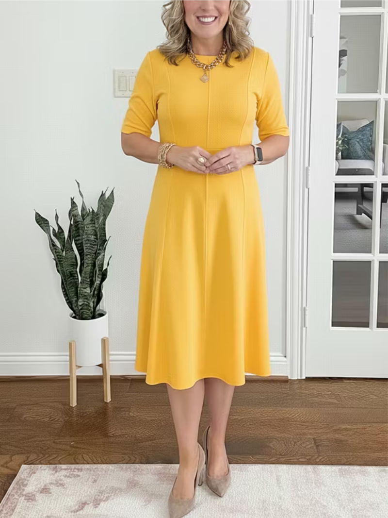 Ivanelle - Vestido midi de tacto suave