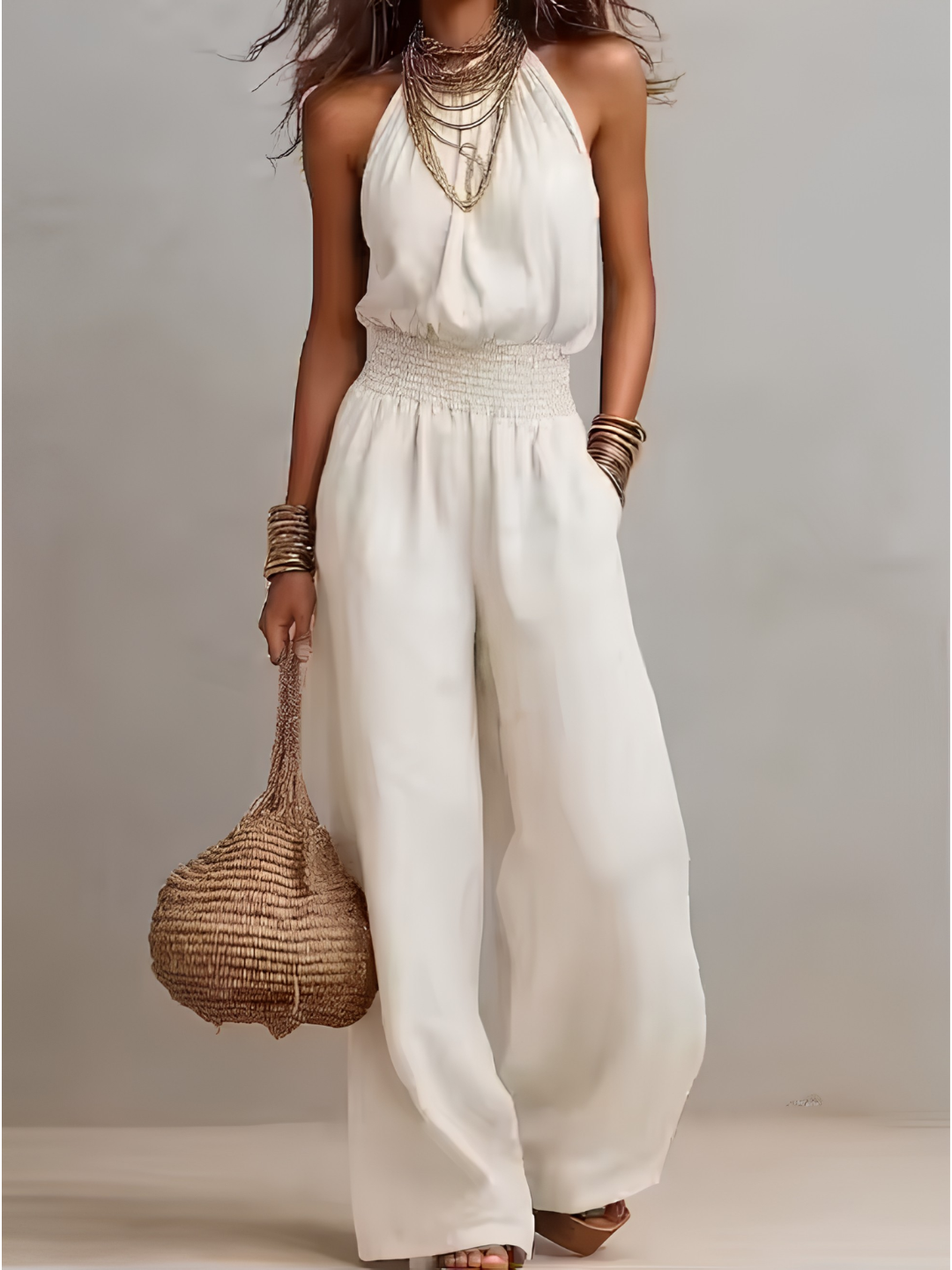 Elenie - Enterizo ligero con cuello halter