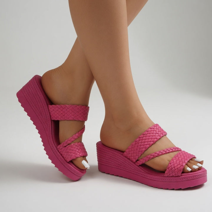 Whitley - Sandalias de plataforma trenzadas