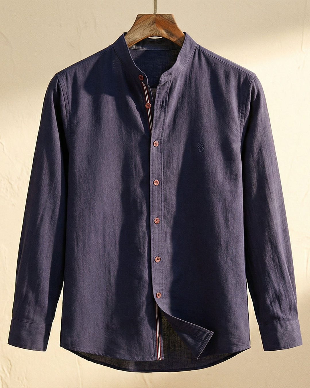 Rydoril - Camisa de cuello mao impecable