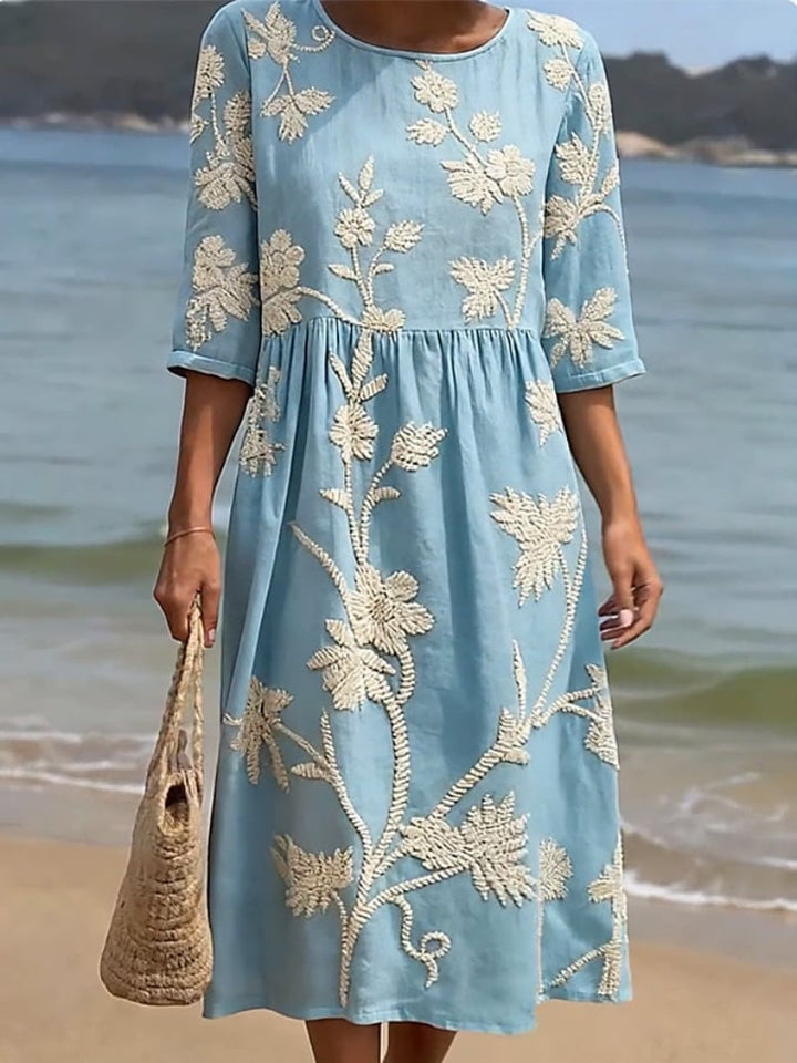 Marina - Vestido midi de lino fresco