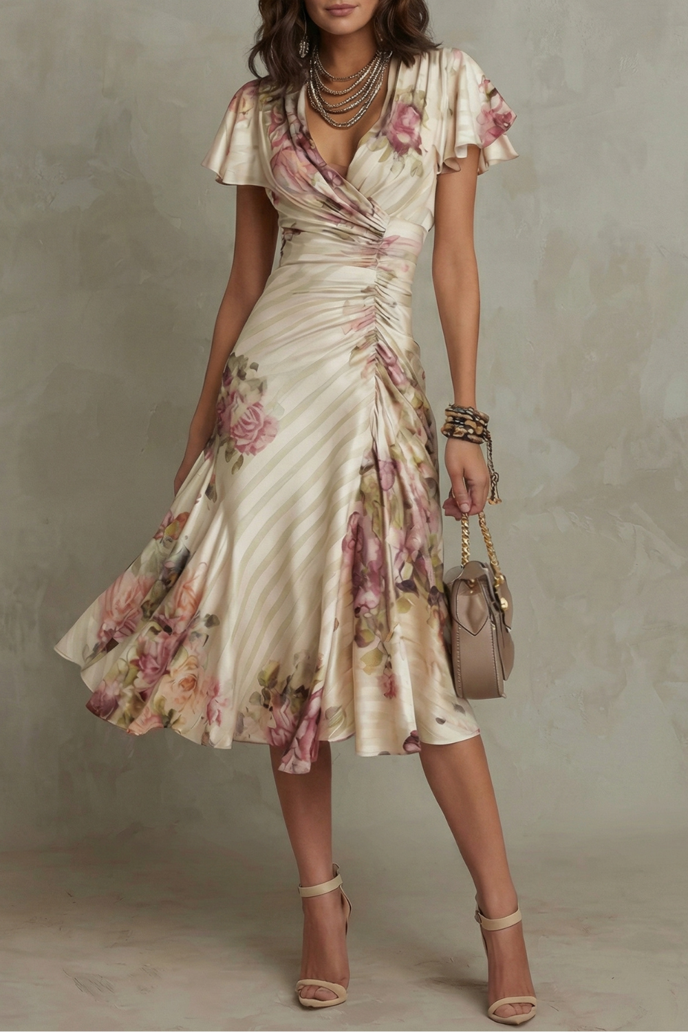 Jessamine - Vestido midi cruzado de lujo