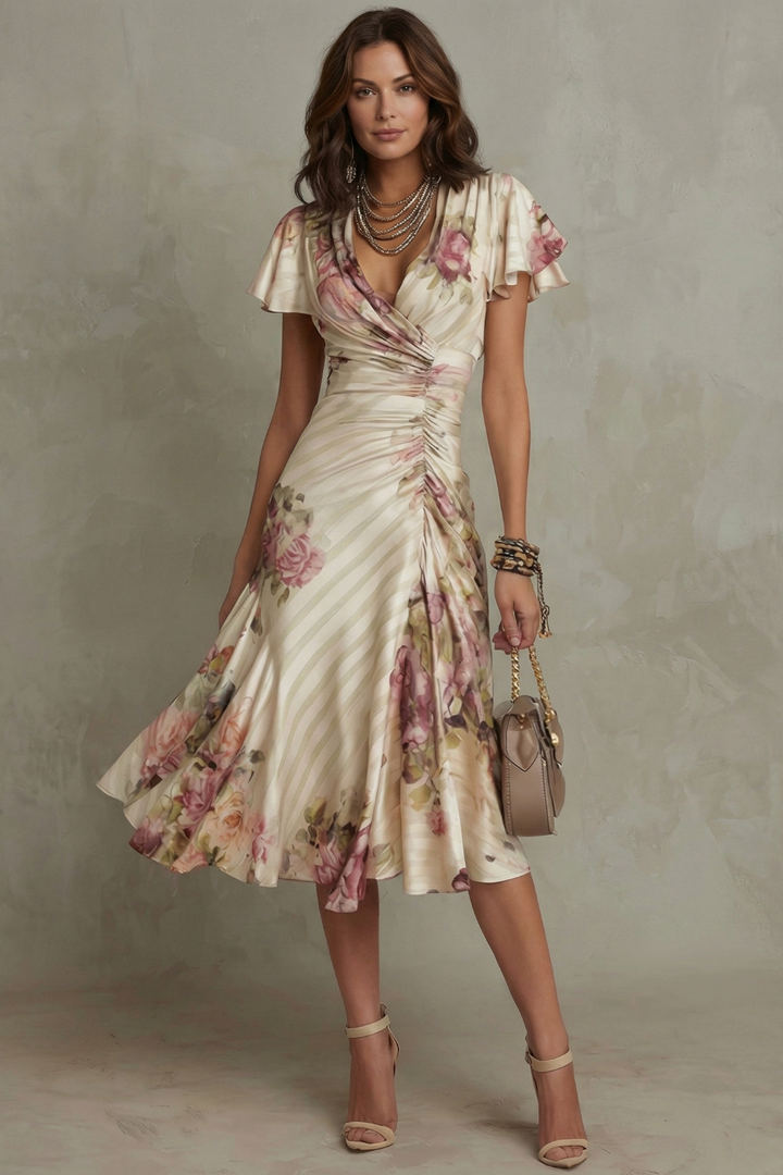 Jessamine - Vestido midi cruzado de lujo