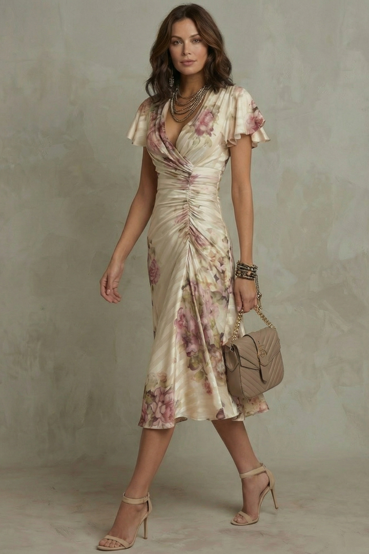 Jessamine - Vestido midi cruzado de lujo