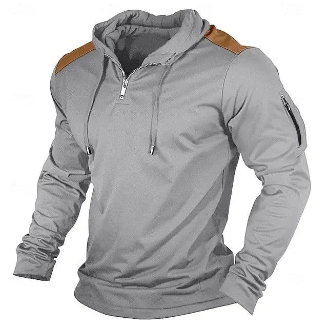 Carter - Sudadera con cierre medio y hombros en contraste